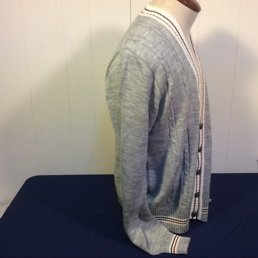 John Blair Vintage Cable Knit Cardigan sweater size XL